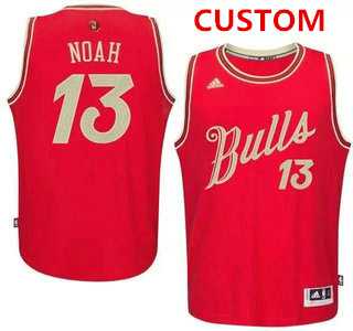Mens Chicago Bulls Custom Revolution 30 Swingman 2015 Christmas Day Red Jersey